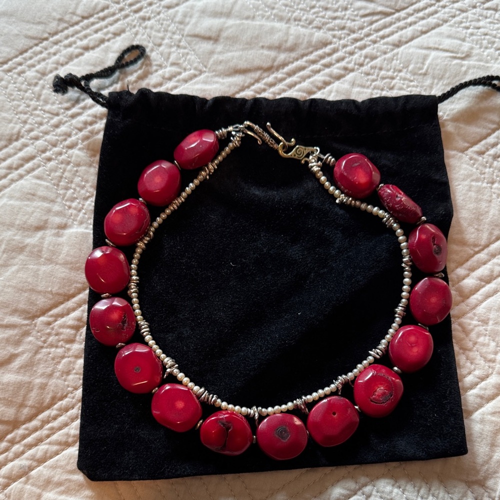 Elegant Red Beaded Necklace